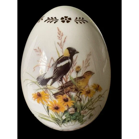 Danbury Mint Roger Tory Peterson Porcelain Songbird Egg Bobolink 1995 - Picture 2 of 7